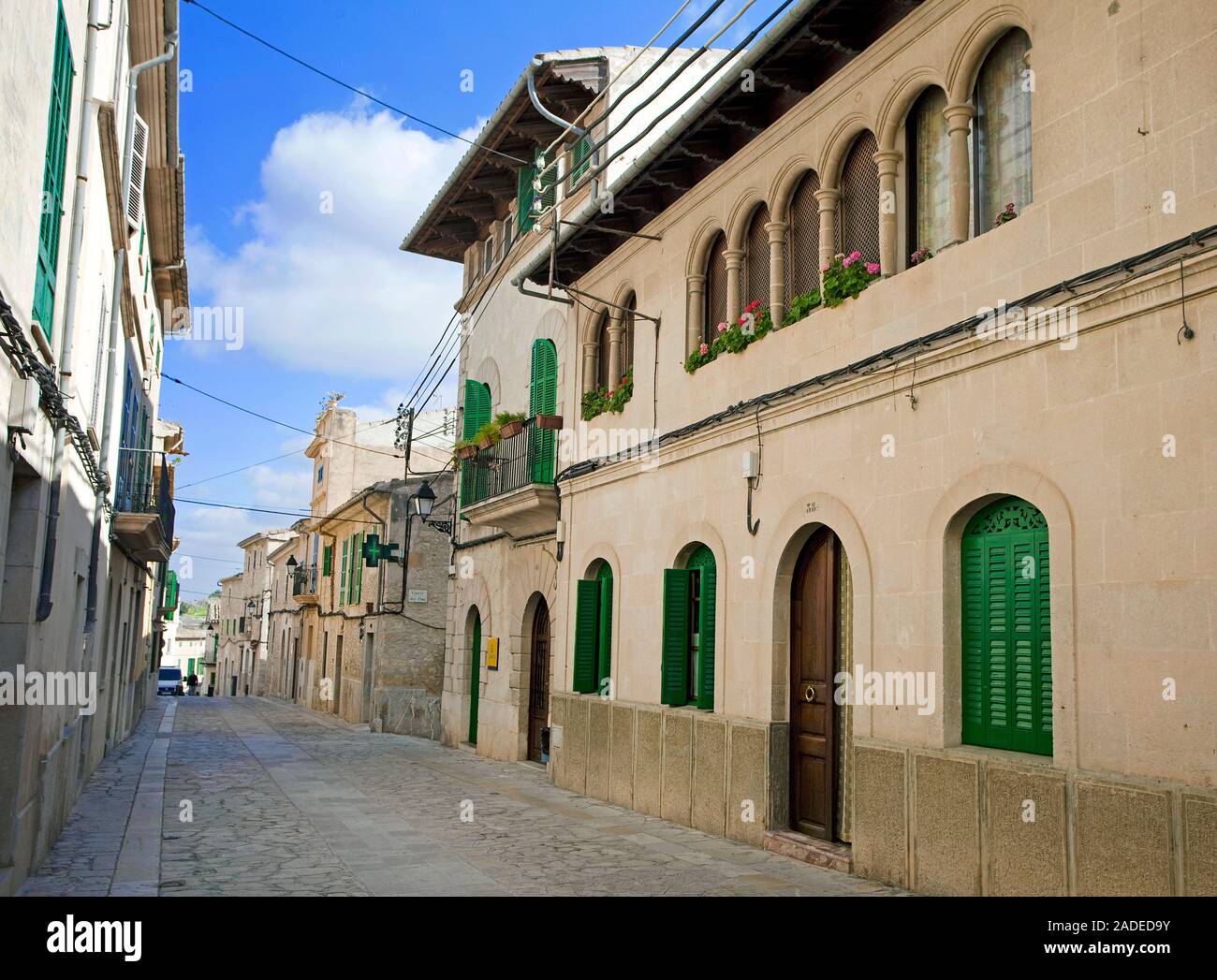 Alley alla città vecchia di Algaida, Maiorca, isole Baleari, Spagna Foto Stock