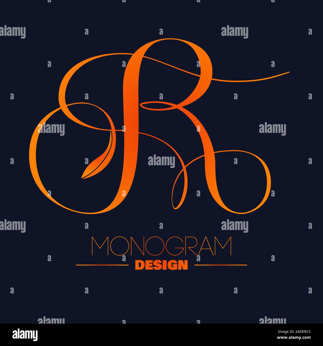 Lettera maiuscola R monogram design Illustrazione Vettoriale