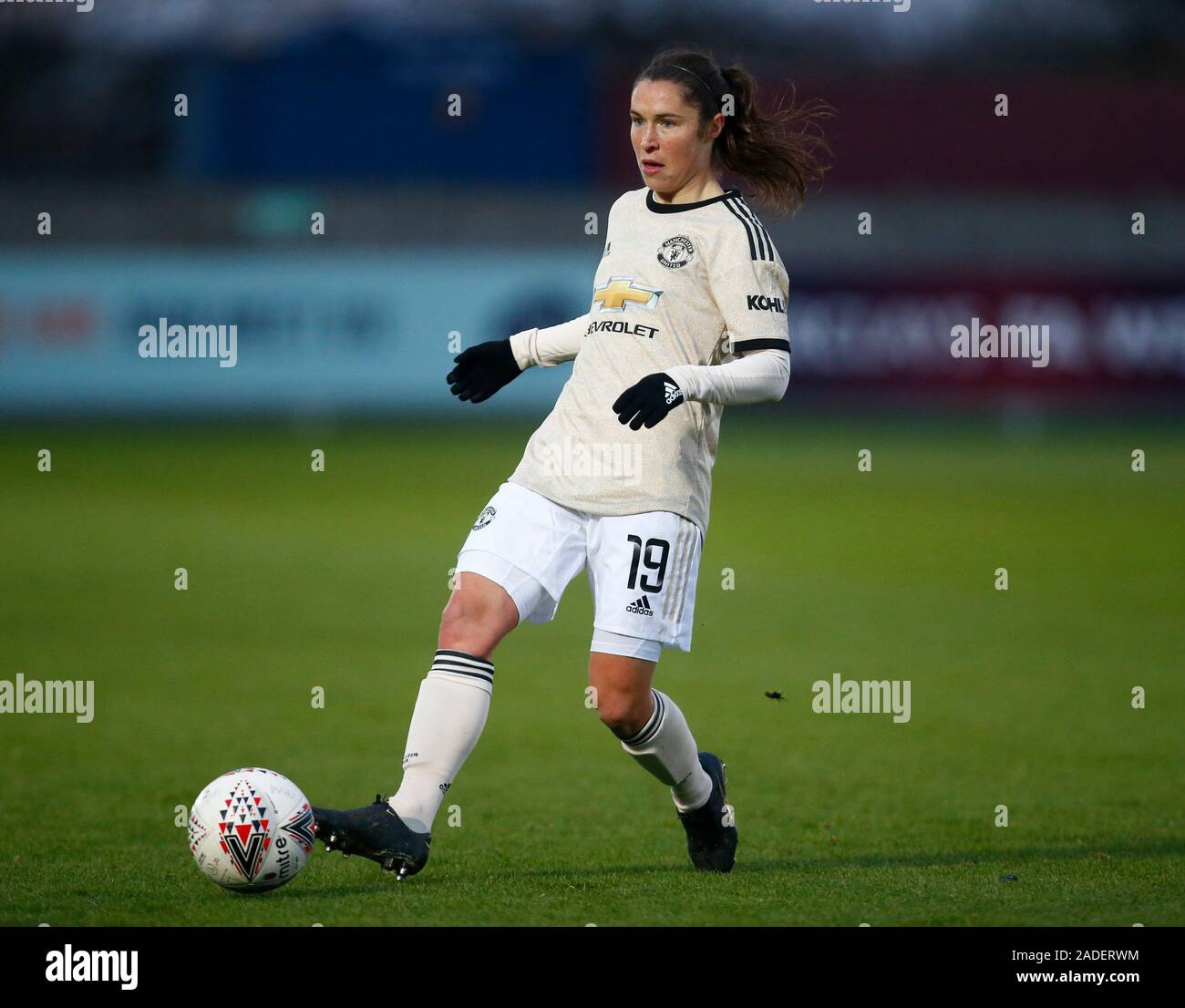 DAGENHAM, Inghilterra - 01 dicembre: Jane Ross del Manchester United per le donne durante la Barclays donna Super League match tra il West Ham United donne e M Foto Stock
