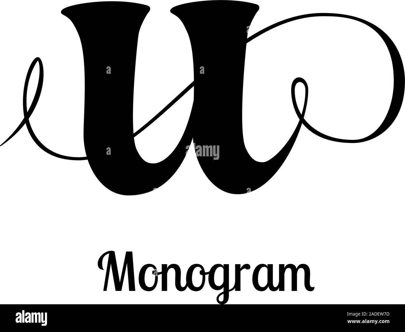 Lettera U scritte per il design di prodotto e di branding aziendale Illustrazione Vettoriale