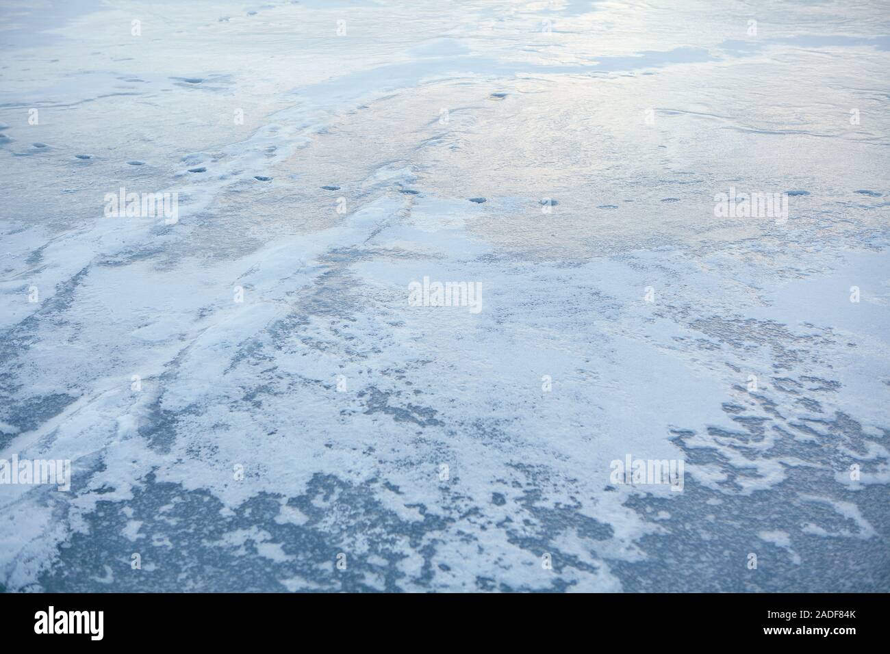 Dettagli del lago ghiacciato di superficie Foto Stock