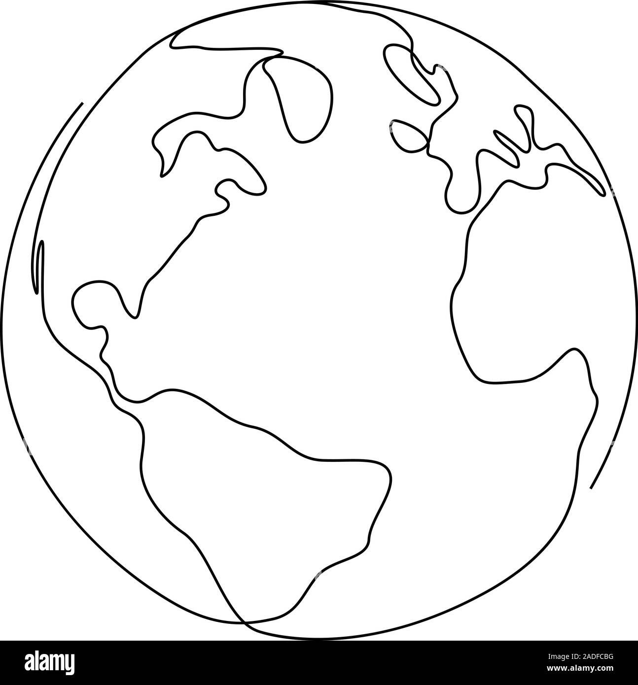 Uno stile di linea mondiale. Semplice e moderno stile minimaistic vettore. Illustrazione Vettoriale