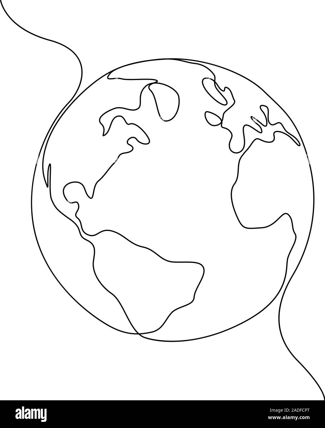 Uno stile di linea mondiale. Semplice e moderno stile minimaistic vettore. Illustrazione Vettoriale