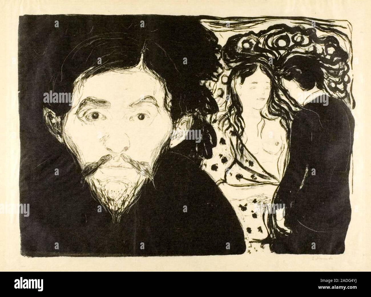 Edvard Munch, gelosia io, stampa 1896 Foto Stock