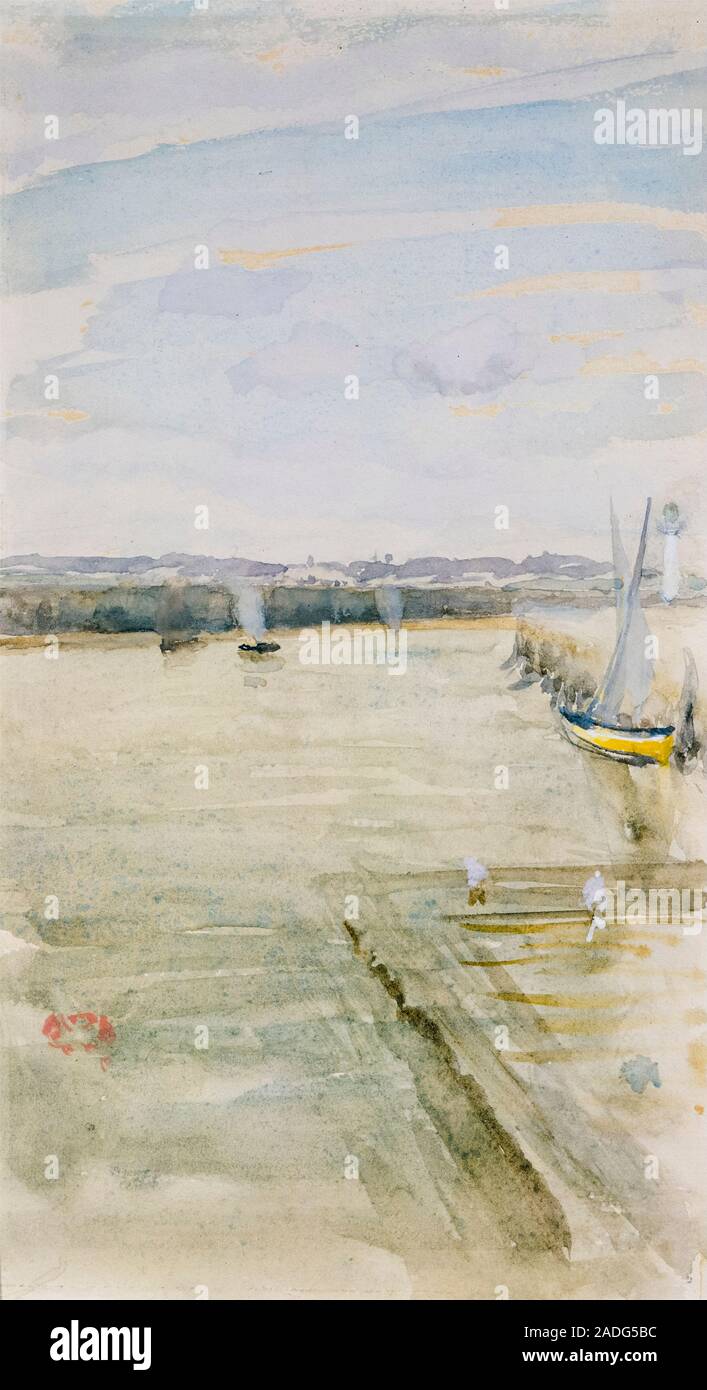 James McNeill Whistler, di scena sul Mersey, la pittura di paesaggio, 1834-1903 Foto Stock