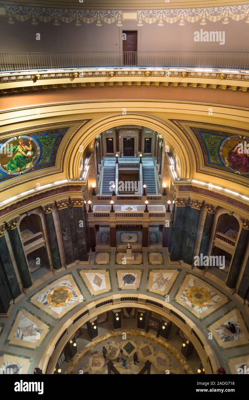 Wisconsin State Capitol, un Beaux-Arts costruzione completata nel 2017, Madison, Wisconsin, STATI UNITI D'AMERICA Foto Stock