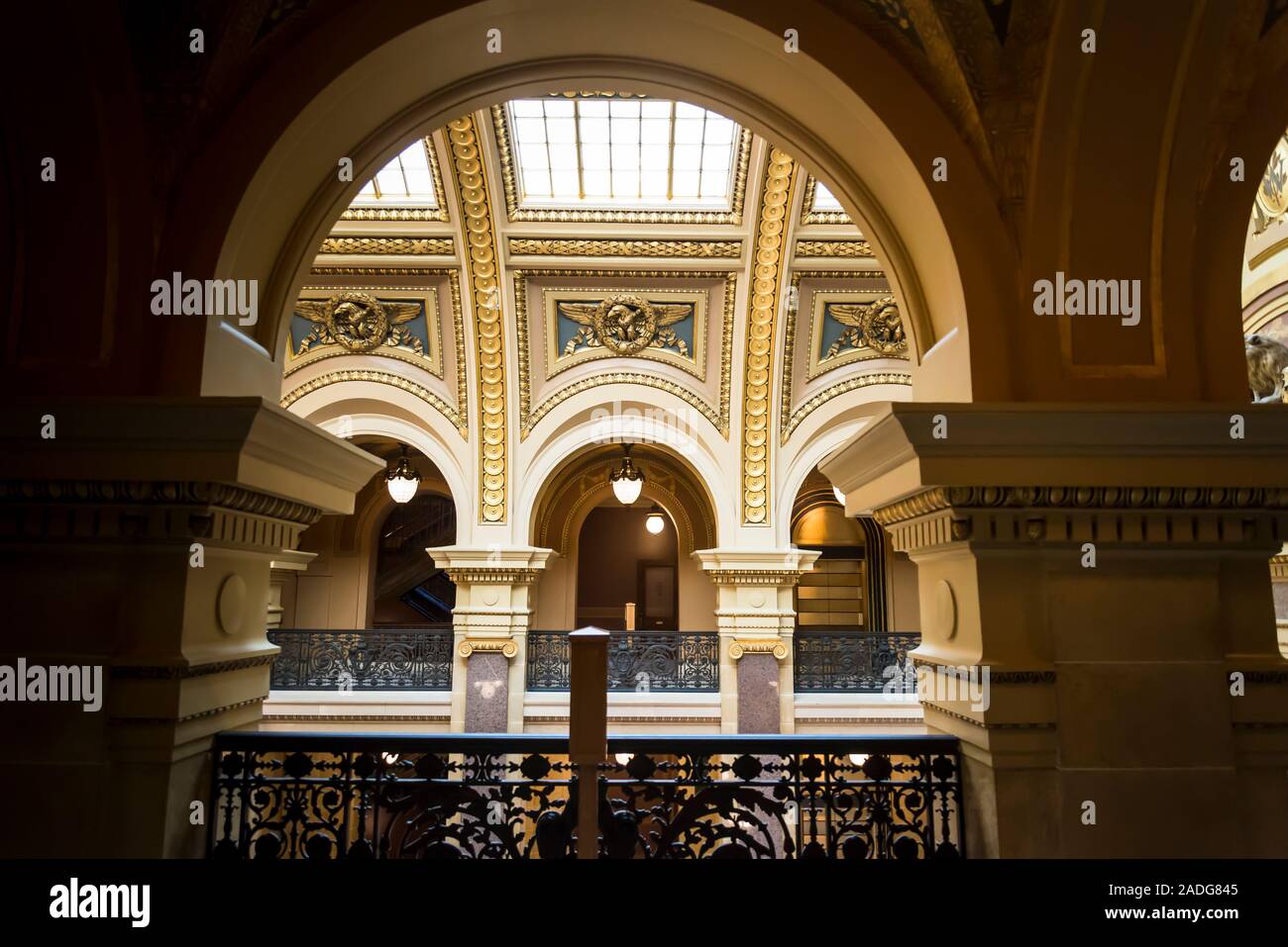 Wisconsin State Capitol, un Beaux-Arts costruzione completata nel 2017, Madison, Wisconsin, STATI UNITI D'AMERICA Foto Stock