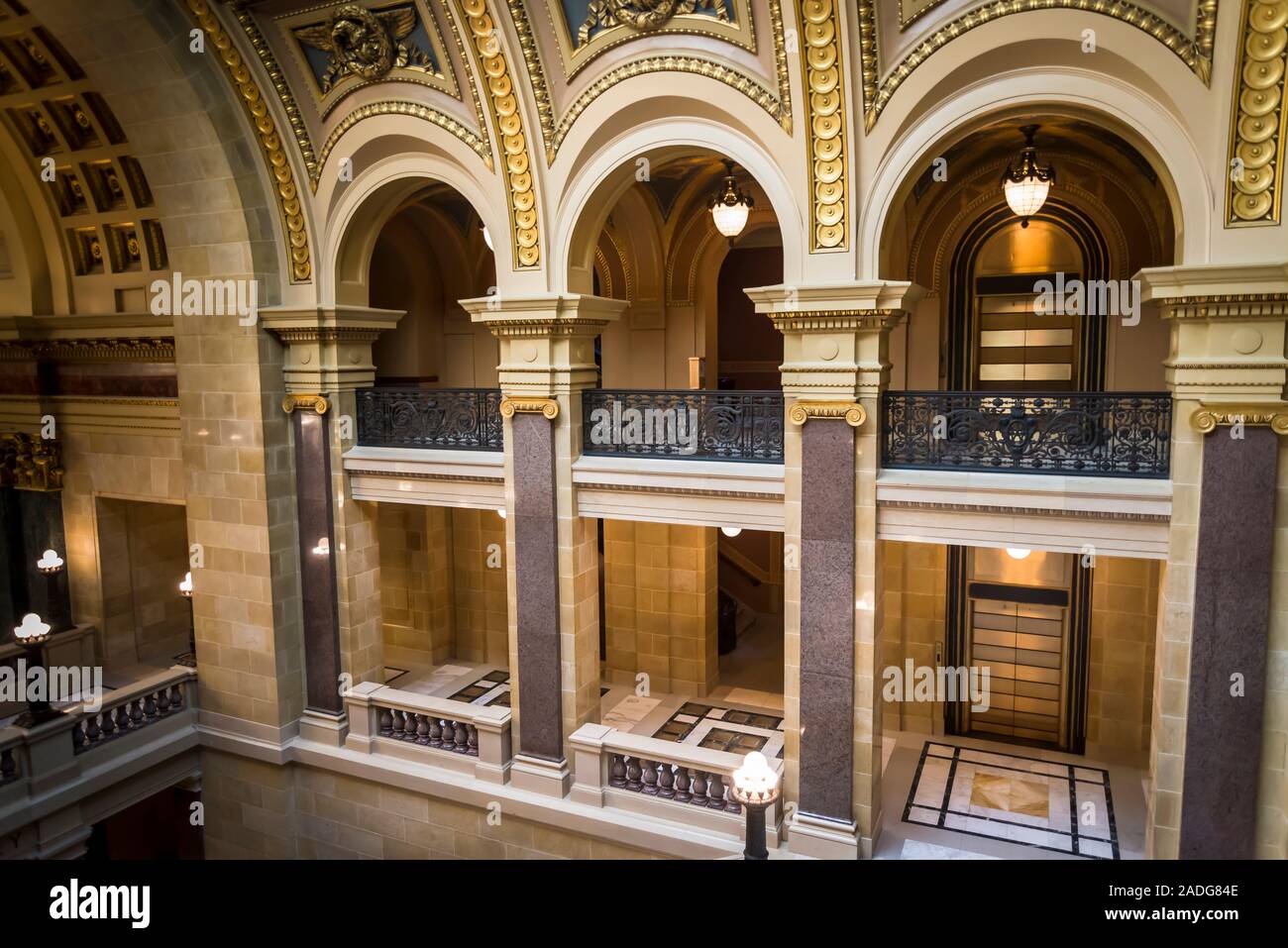 Wisconsin State Capitol, un Beaux-Arts costruzione completata nel 1917, Madison, Wisconsin, STATI UNITI D'AMERICA Foto Stock