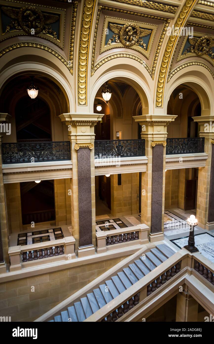 Wisconsin State Capitol, un Beaux-Arts costruzione completata nel 2017, Madison, Wisconsin, STATI UNITI D'AMERICA Foto Stock