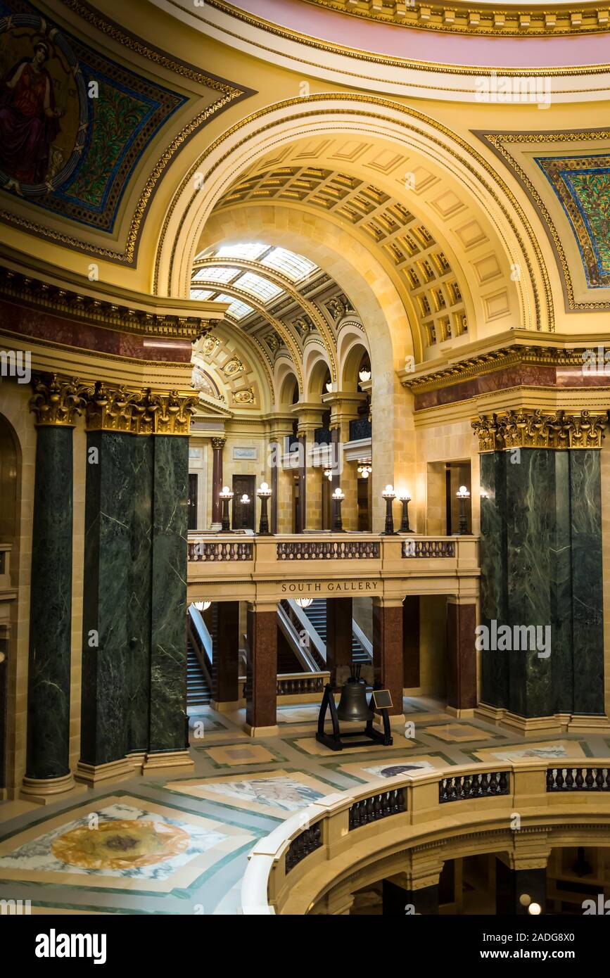 Wisconsin State Capitol, un Beaux-Arts costruzione completata nel 2017, Madison, Wisconsin, STATI UNITI D'AMERICA Foto Stock