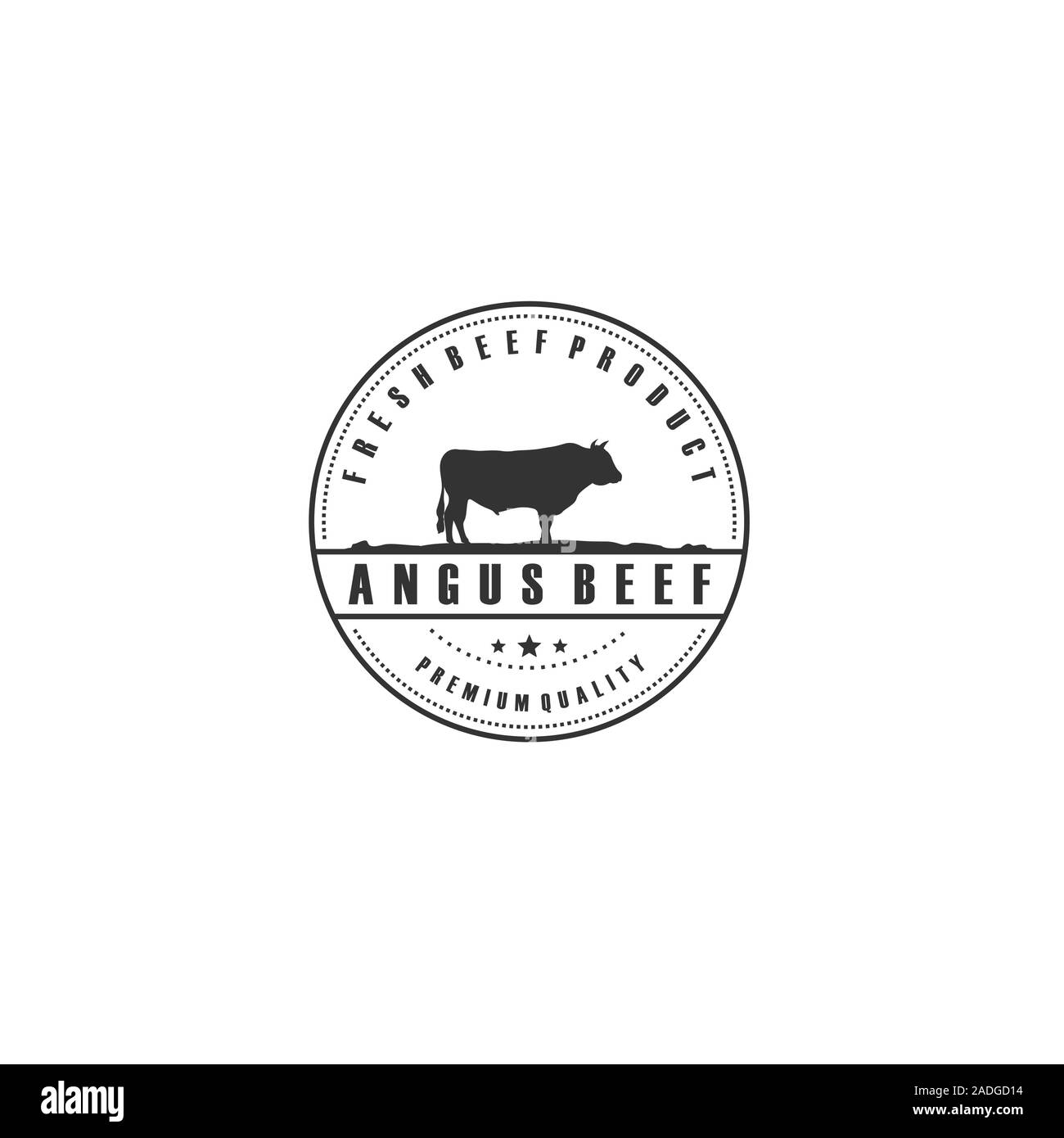 Retro Vintage bovini / Angus / Carni bovine etichetta emblema logo design vector Illustrazione Vettoriale