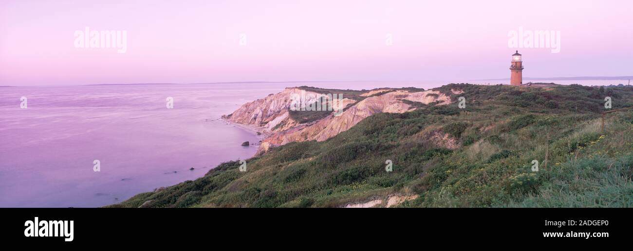 Vista panoramica della costa, Marthas Vineyard, Massachusetts, STATI UNITI D'AMERICA Foto Stock