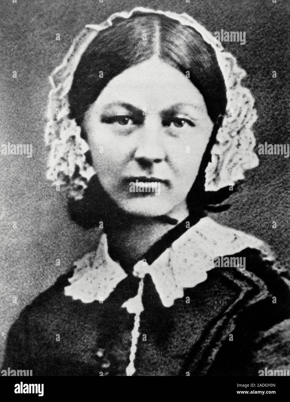 Florence Nightingale (1820-1910), l'inglese infermiera e riformatore dell'ospedale. Florence Nightingale ha meritato il nome 'lady con la lampada' attraverso la sua tirel Foto Stock