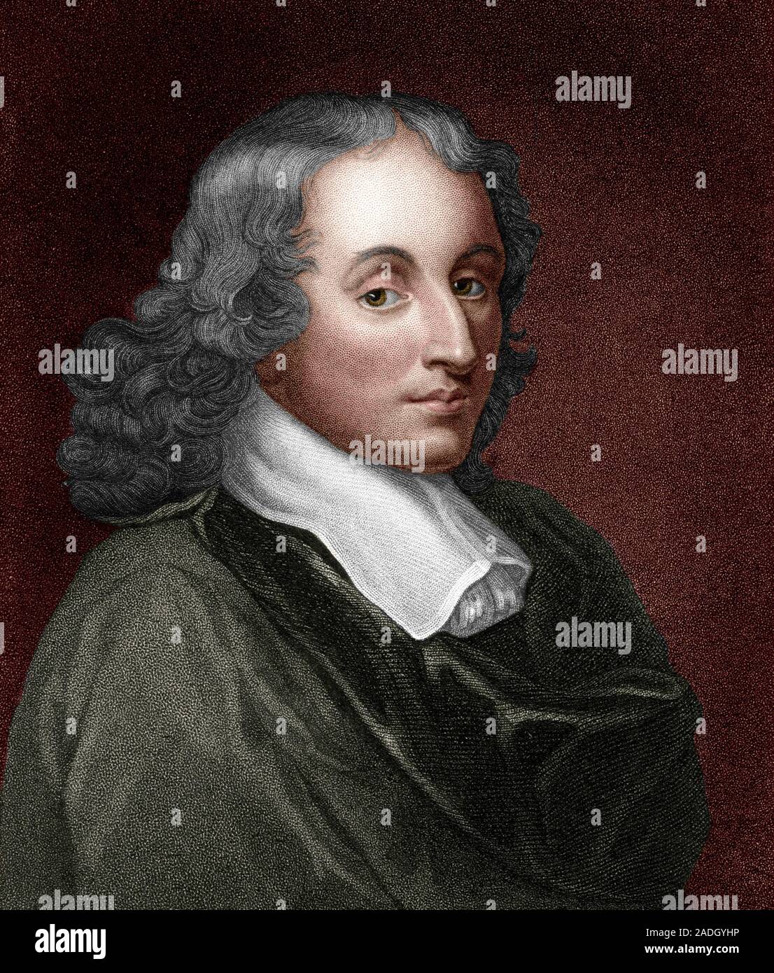 Blaise Pascal, (1623-1662), matematico francese, fisico, inventore e filosofo. A 19 Pascal ha inventato un calcolo meccanico motore kno anche Foto Stock