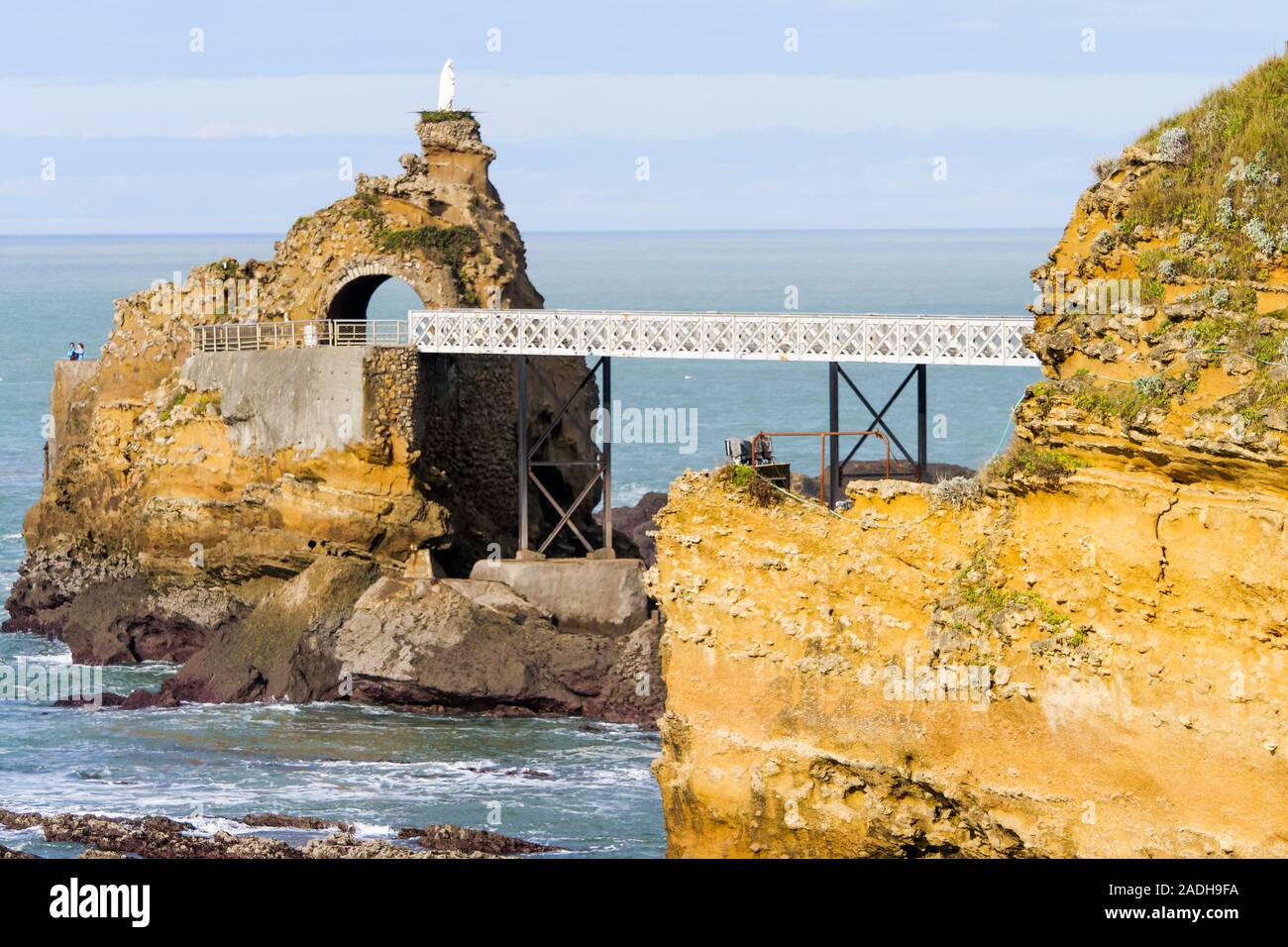 Rocher de la Vierge - Holly Vergine Rock, Biarritz, Pyrénées-Atlantiques, Pyrenees-Atlantique, Francia Foto Stock