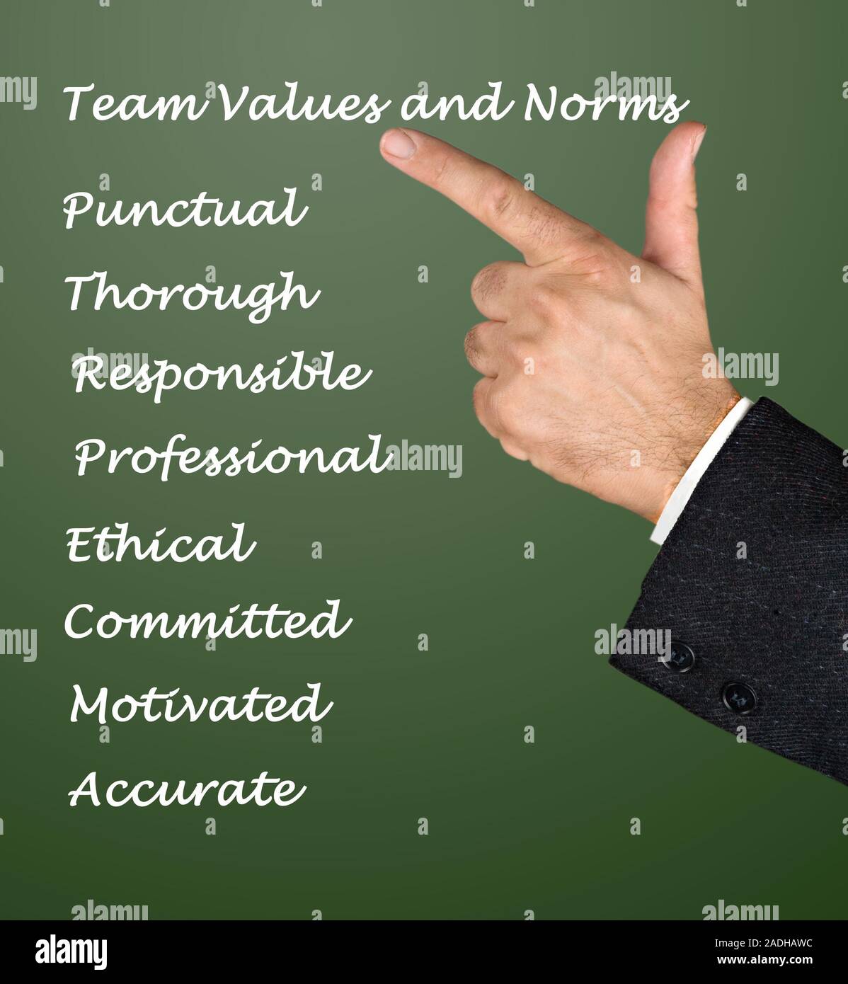 Team di valori e norme Foto Stock