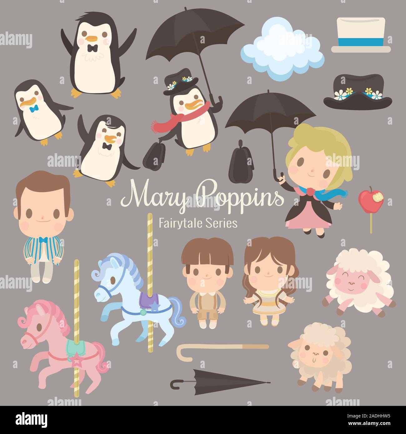 Serie da fiaba di Mary Poppins Illustrazione Vettoriale