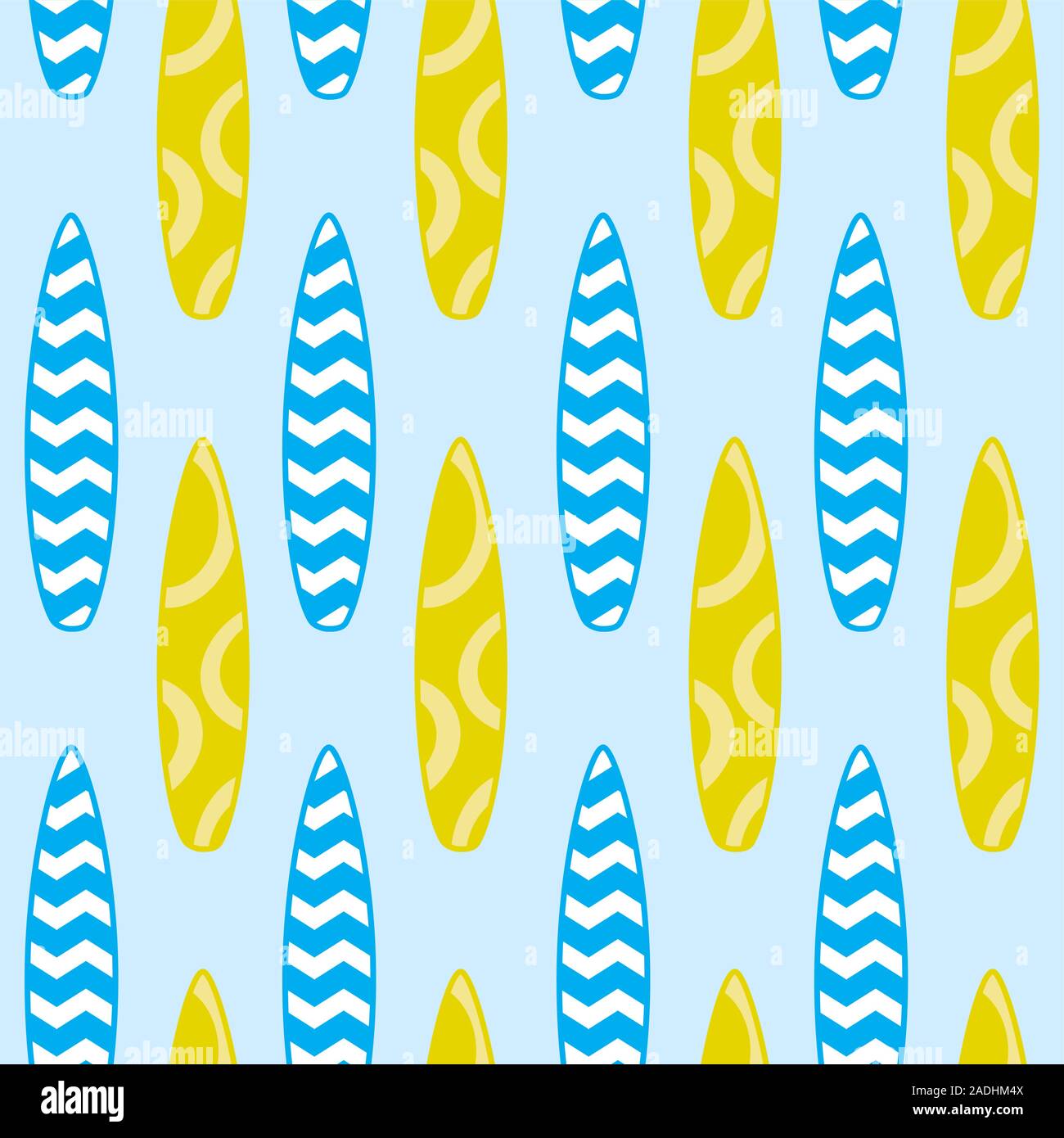 Seamless pattern colorati con tavole da surf, illustrazione vettoriale Illustrazione Vettoriale