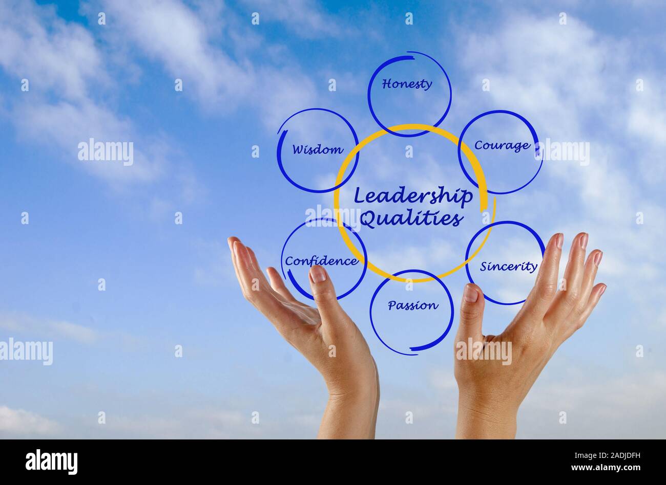 Schema della qualità di leadership Foto Stock