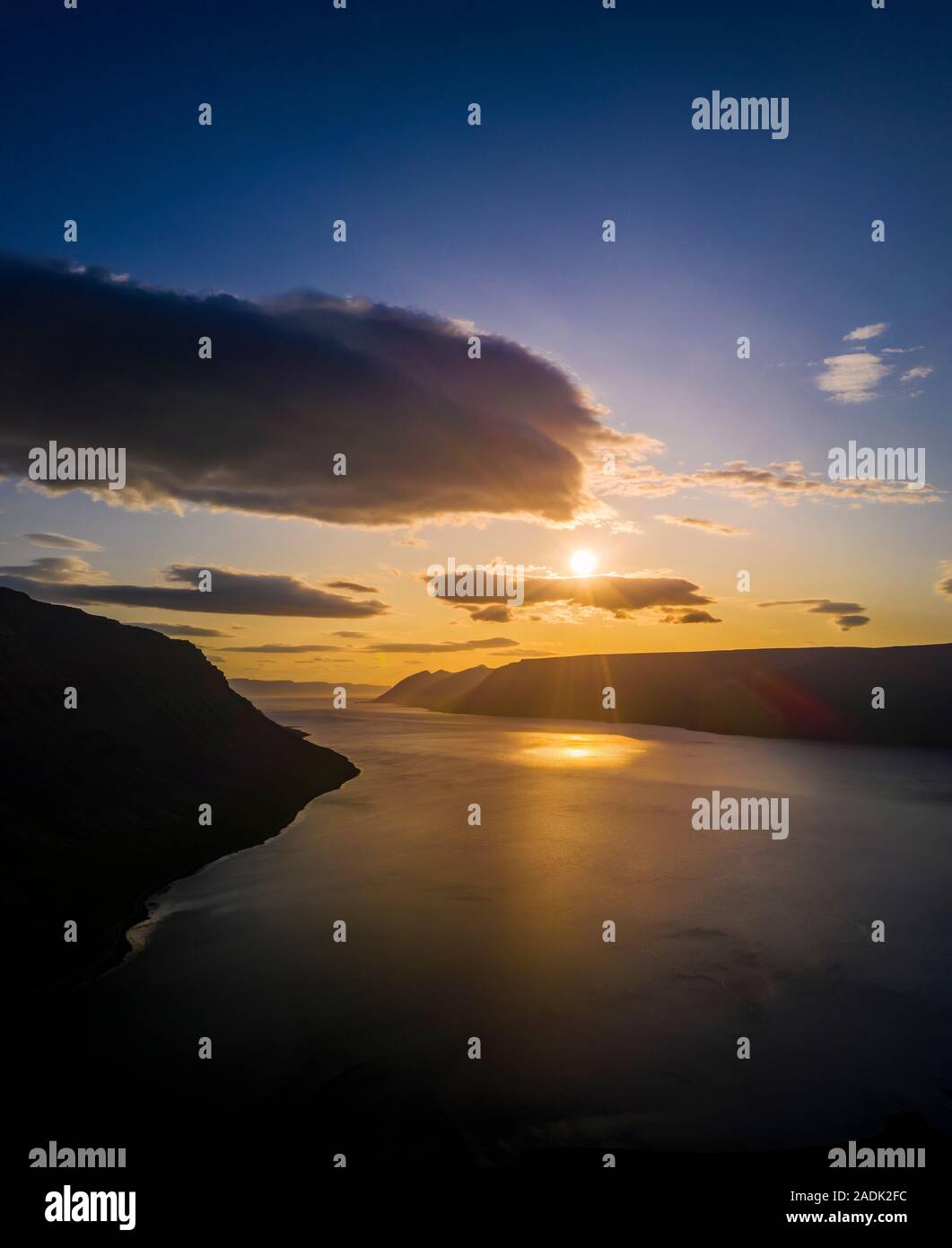 Area Dynjandi, cascate Dynjandi, Westfjords, Islanda Foto Stock