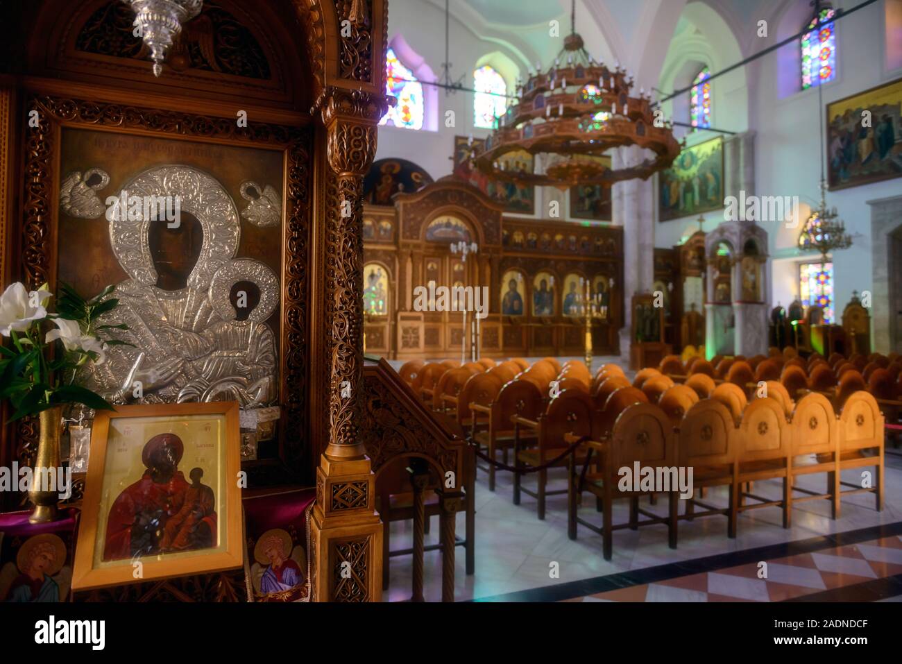 La Grecia. Heraklion. All interno della chiesa di San Tito. 18.08.2017. Basilica di San Tito. Собор в Ираклионе. Греция. Foto Stock