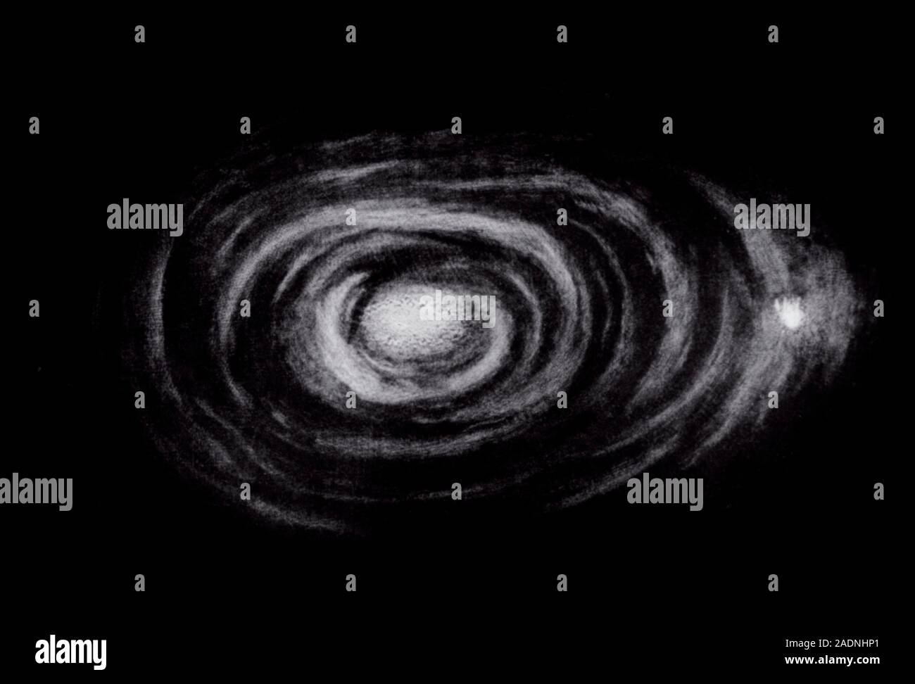Galassia vortice. Illustrazione della Galassia vortice (M51, NGC 5194)  realizzato da William Parsons, terzo conte di Rosse (1800-1867). Rosse, un  Irlandese astro Foto stock - Alamy