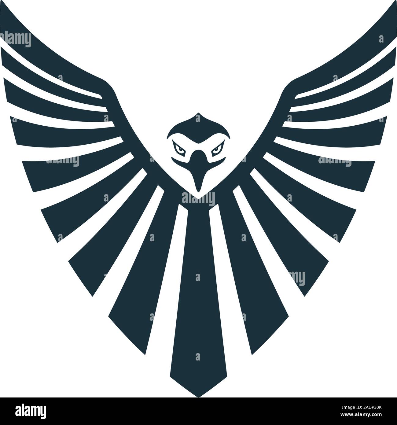 Scudo a forma eagle icona sullo sfondo bianco. Simbolo di sicurezza. Illustrazione Vettoriale