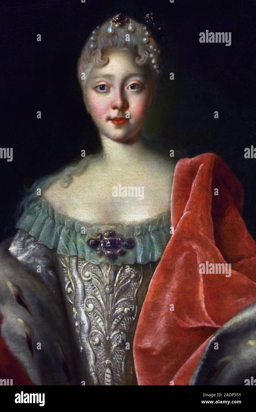 Tsarevna, Elizaveta Petrovna (futuro imperatrice Elisabetta 1720-1730 ) da Louis Caravaque (1684-1754 ) ritratto francese pittore, gioielli di russo corte imperiale, XVIII-XIX secolo, la Russia. Foto Stock