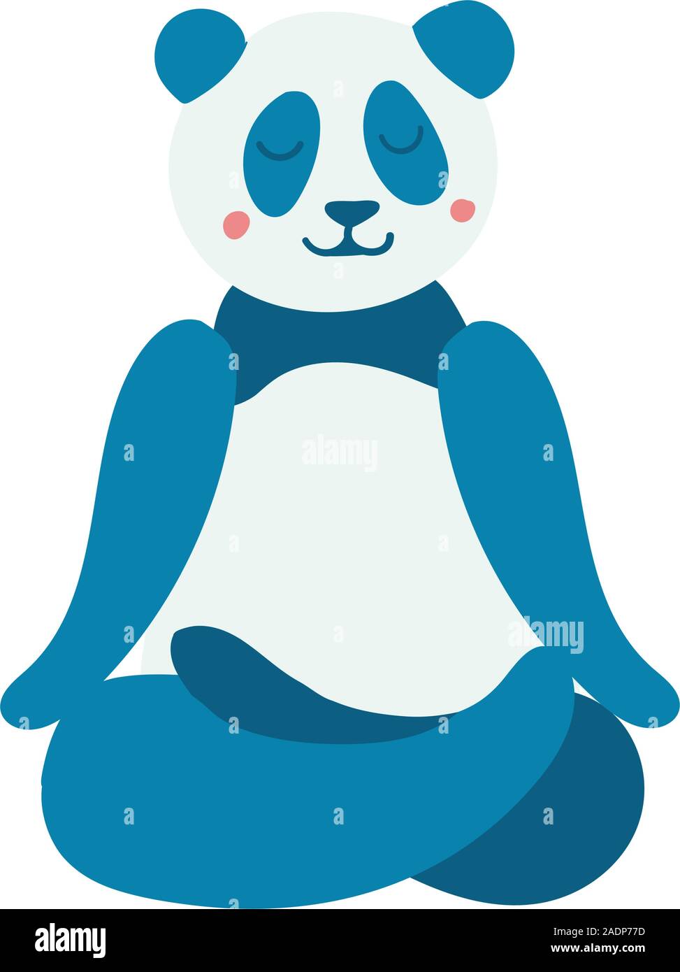 Cartoon panda eseguire esercizi di yoga. Carattere di disegno in seduta lotus la postura e la meditazione vipassana meditazione isolato. Per i bambini e lo screening di stampa. Piatti colorati illustrazione vettoriale Illustrazione Vettoriale