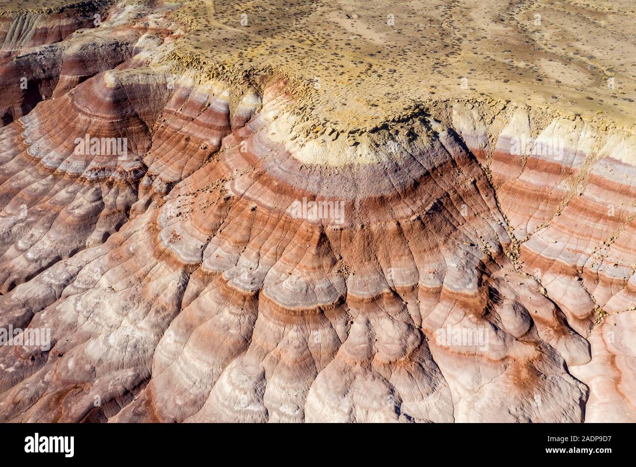 Hanksville, Utah - Una vista aerea del deserto dello Utah, dove alcune caratteristiche geologice assomigliano a Marte. Foto Stock