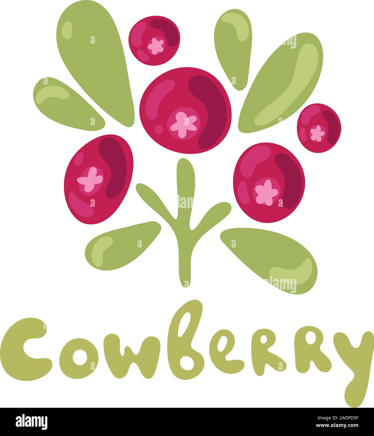 Cowberry illustrazione vettoriale. Doodle cowberry illustrazione vettoriale in colore rosso e verde. Bacche Cowberry immagini per menu, package design, la rivista Illustrazione Vettoriale