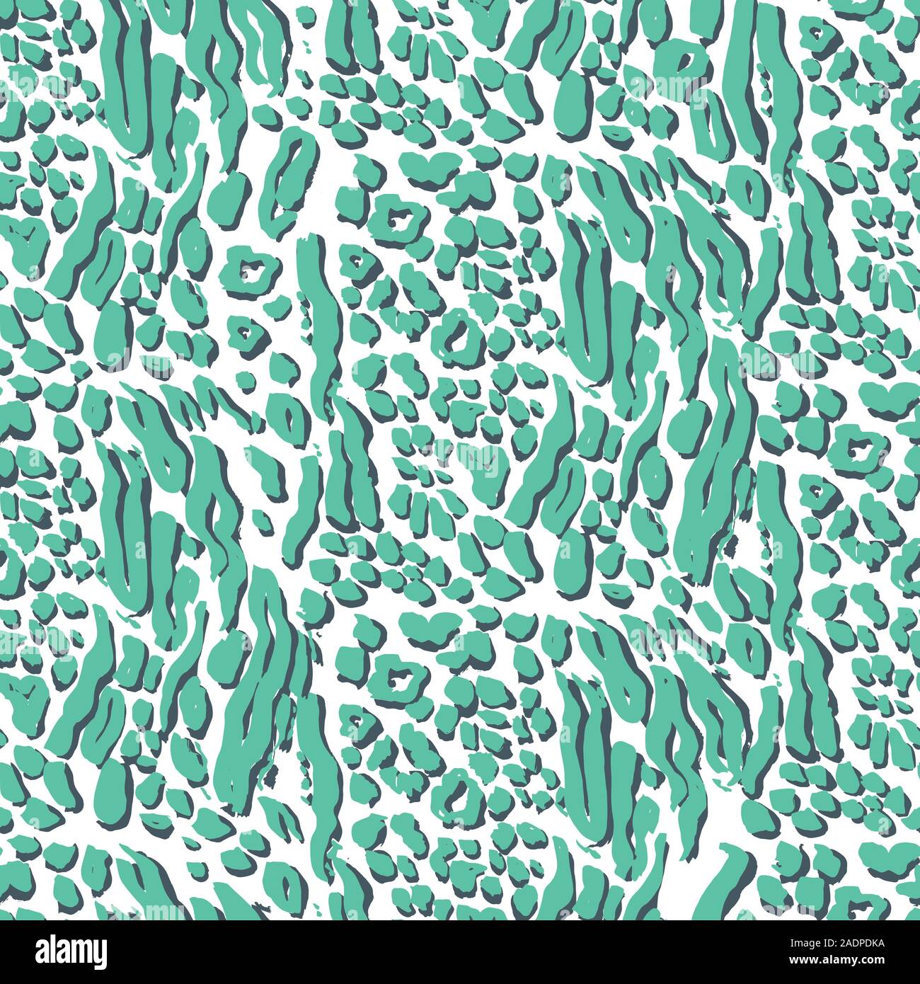 Leopard stampa modello senza giunture - verde e blu navy per la serigrafia in 2 colori per i vestiti Illustrazione Vettoriale