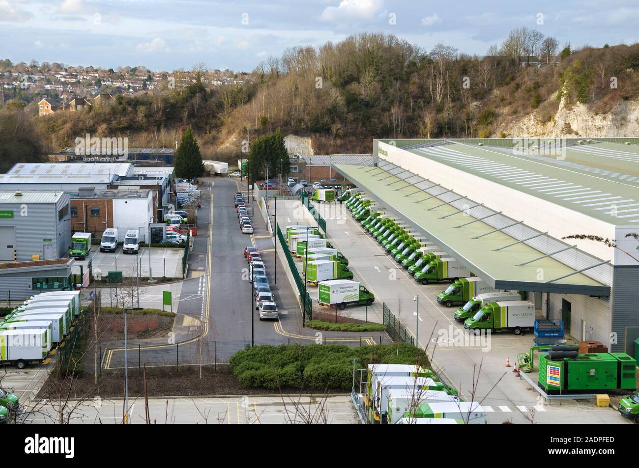 Waitrose & Partner dotcom-Call Center, con lo scopo di costruire, sei acri di terreno con 80.000 piedi quadrati di spazio di raccolta, Coulsdon, South London, England, Regno Unito Foto Stock