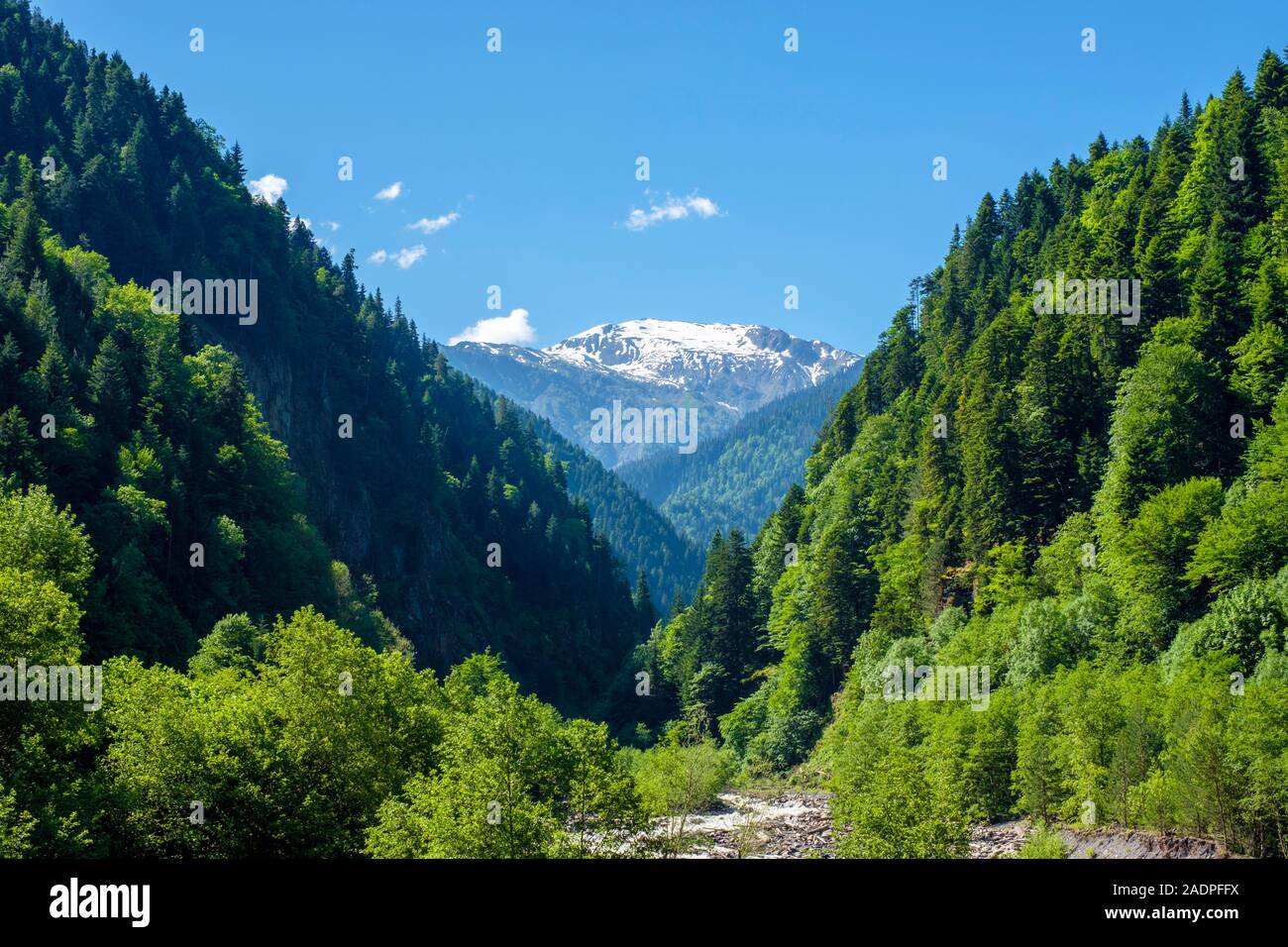Patara Fiume Enguri, Samegrelo-Zemo regione Svaneti, Georgia. Foto Stock
