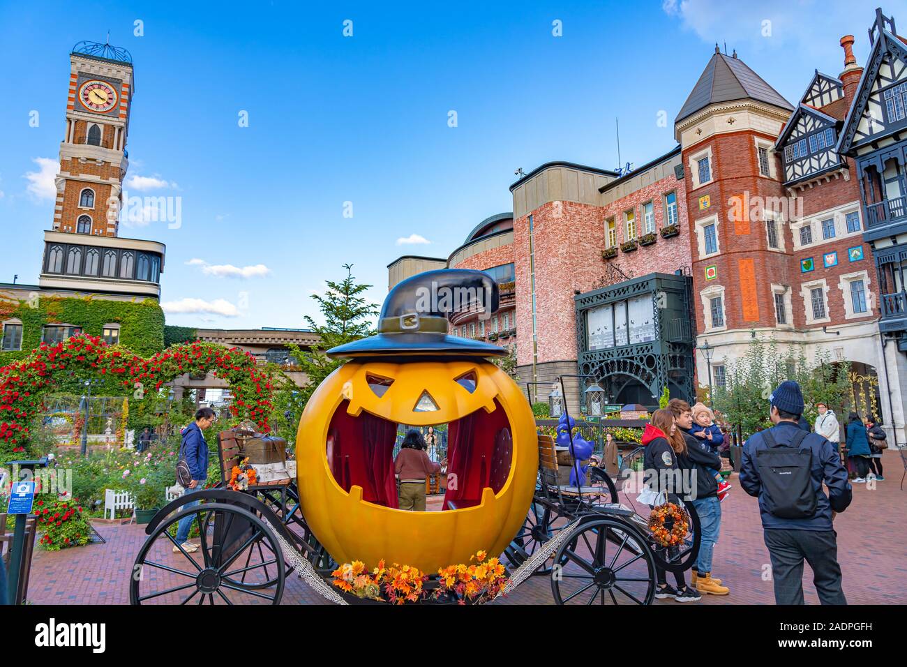 Shiroi Koibito Park durante il periodo di Halloween evento. Un bellissimo stile Europeo Park a Sapporo, Hokkaido, Giappone Foto Stock