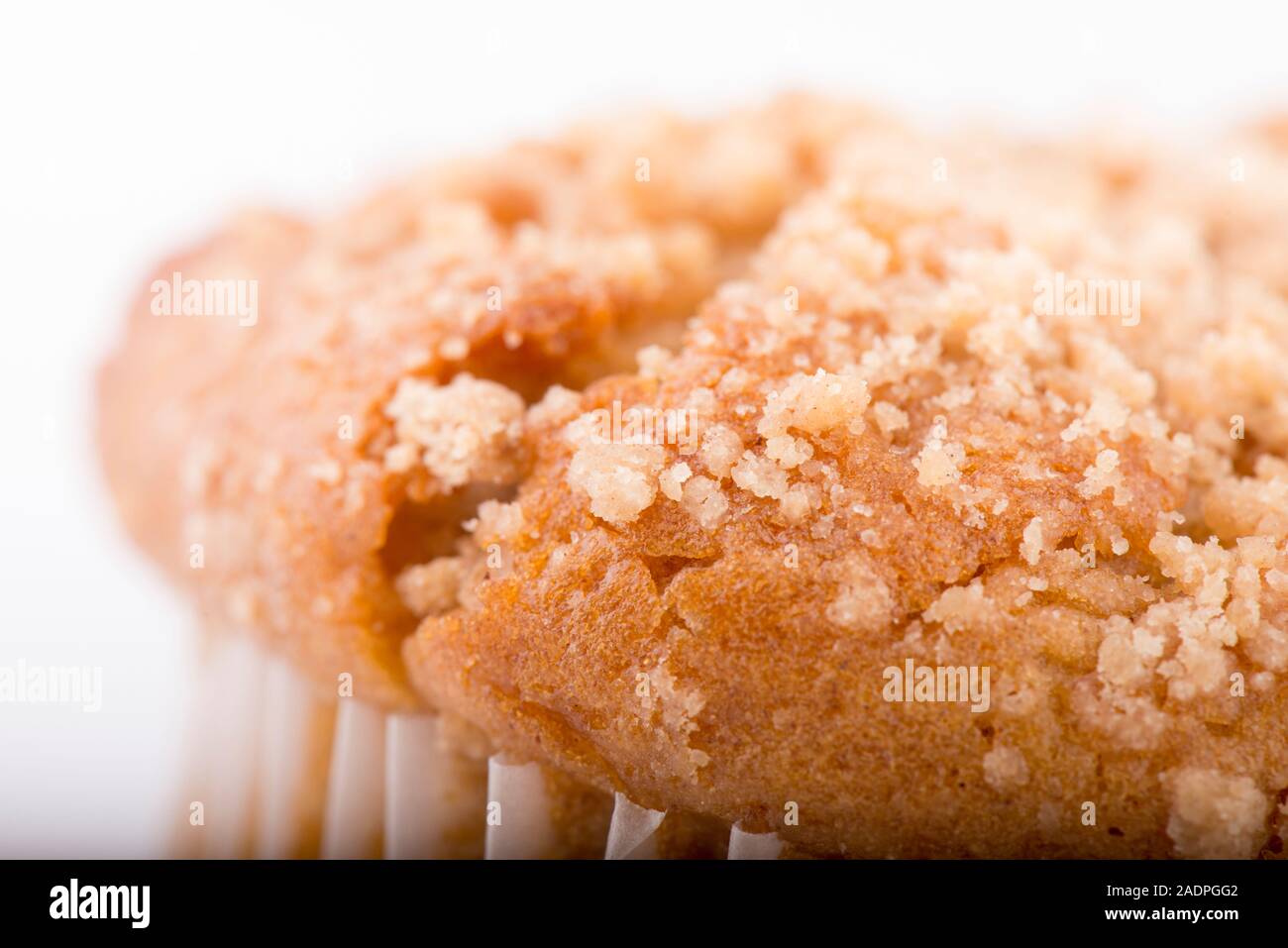 Primo piano di muffin con spolverata di zucchero sulla parte superiore Foto Stock