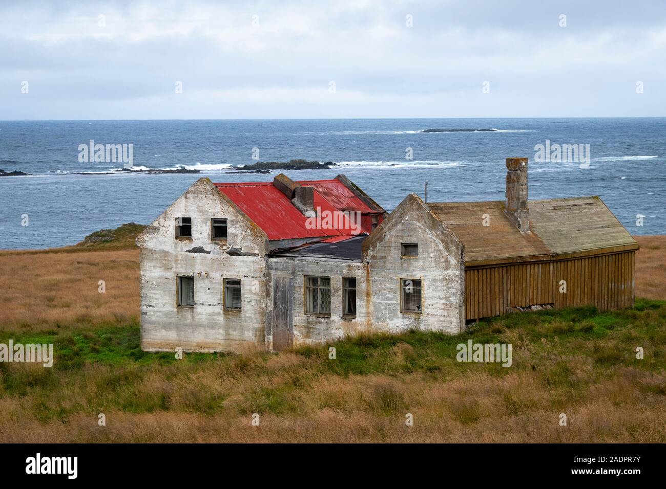 Azienda abbandonata edifici, Tjorn, Islanda Foto Stock