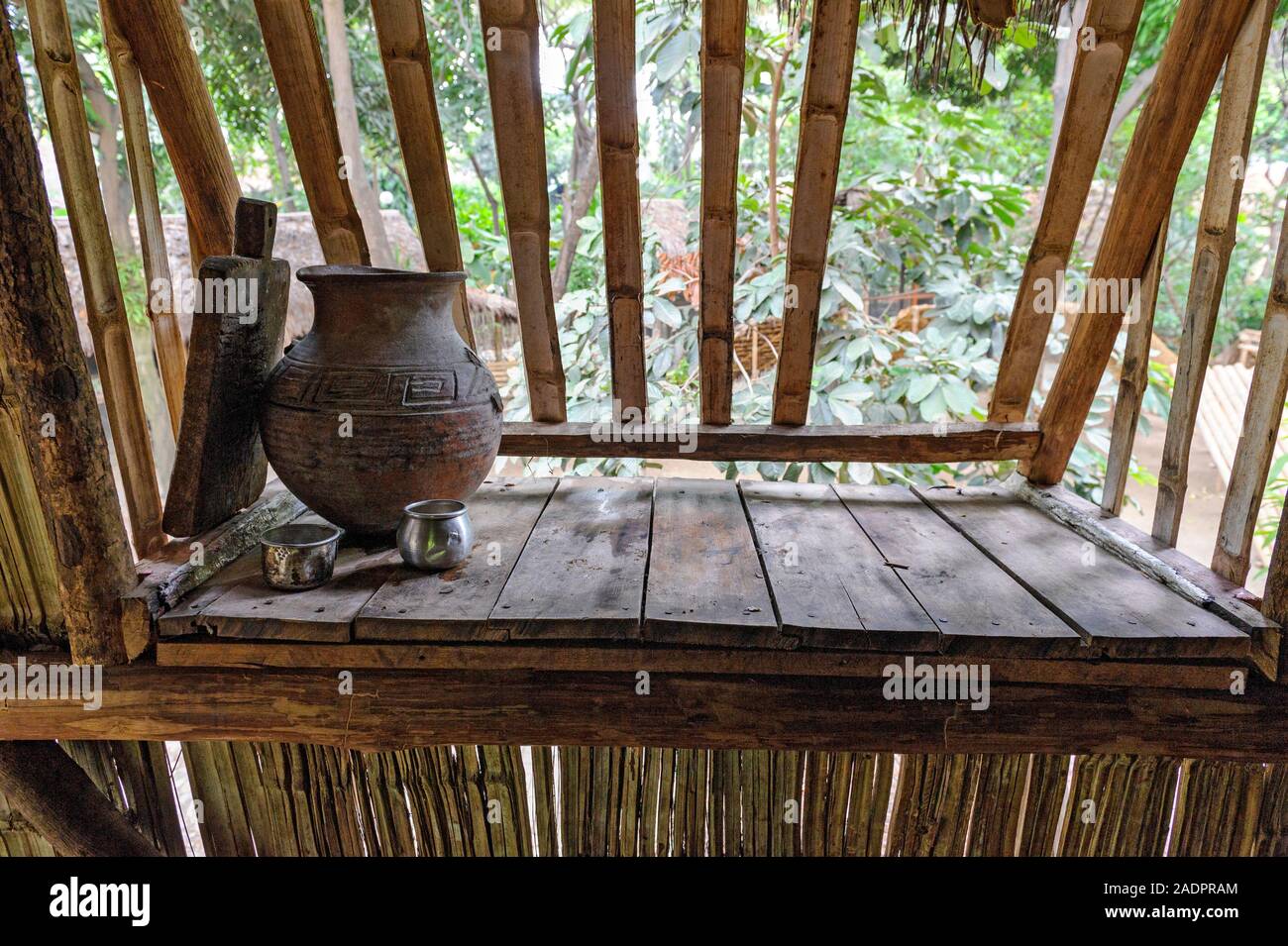 Indigeni Quechua dimora nella foresta amazzonica in Ecuador Foto Stock