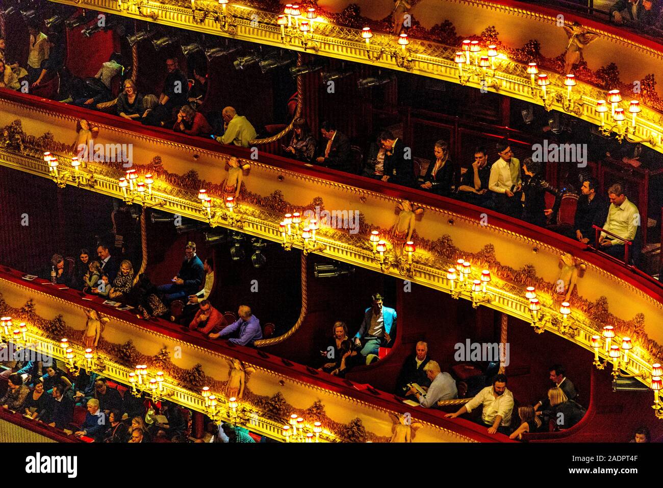 Interno della Royal Opera House, Londra, Regno Unito Foto Stock