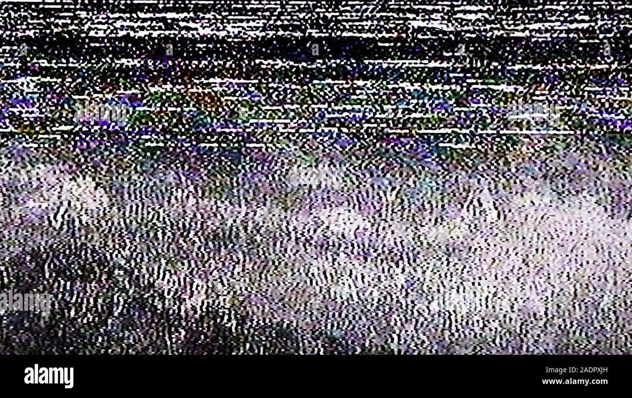 TV rumore statico effetto Glitch Foto Stock