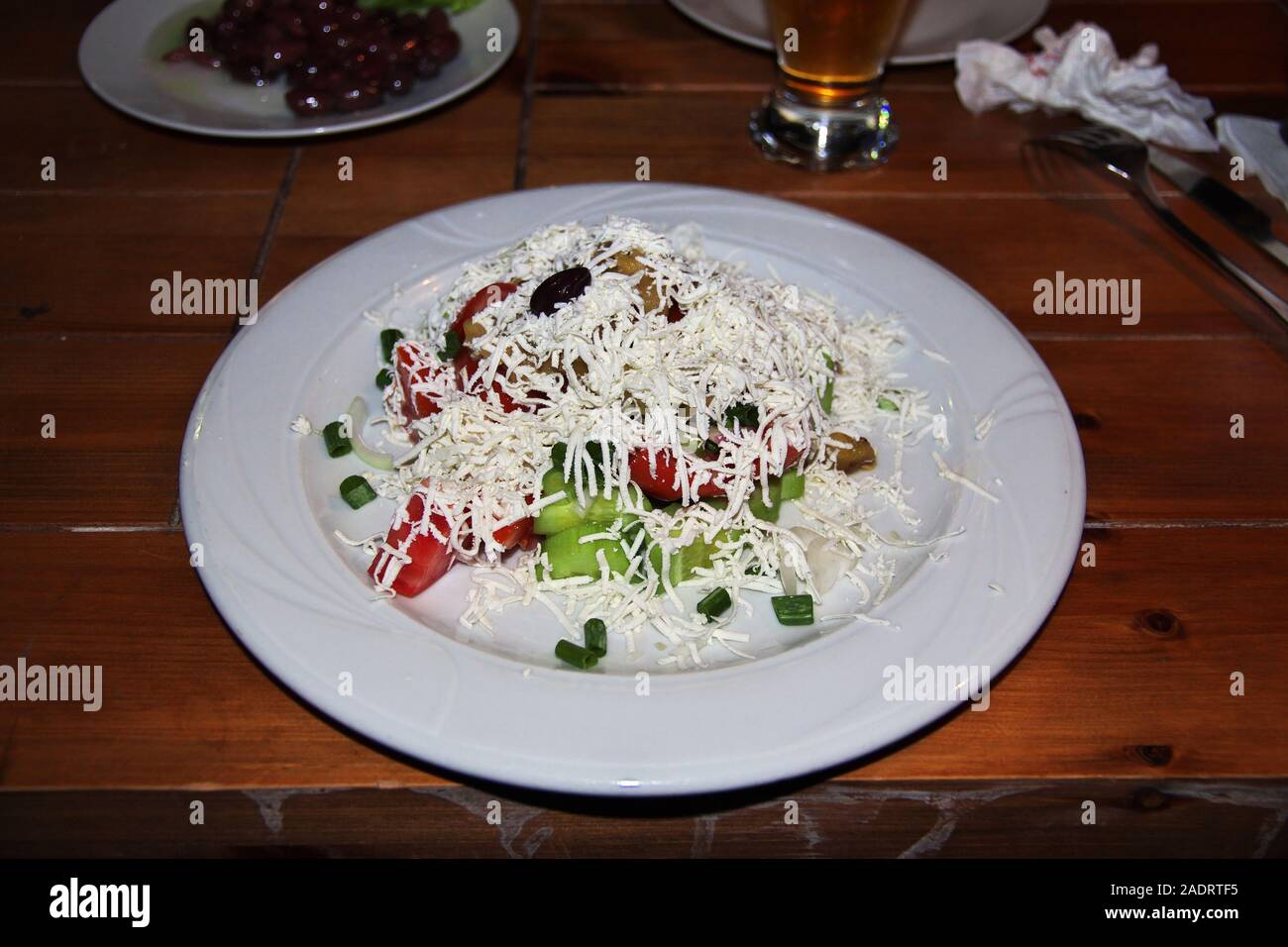 Cibi tradizionali nel cafe, Sofia, Bulgaria Foto Stock