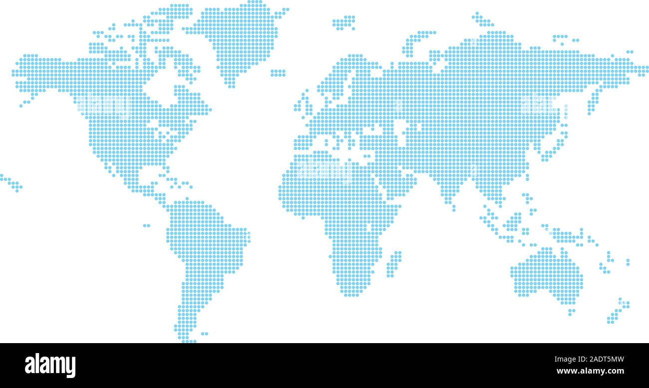 Cerchi punti mappa piatta sullo sfondo del mondo Illustrazione Vettoriale