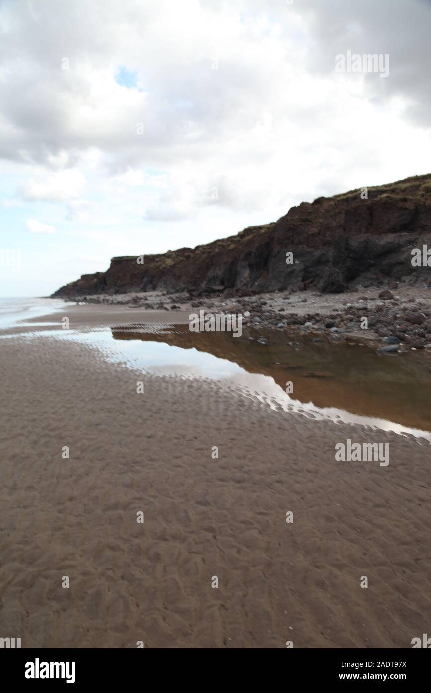 Erosione costiera, east yorkshire coast Foto Stock
