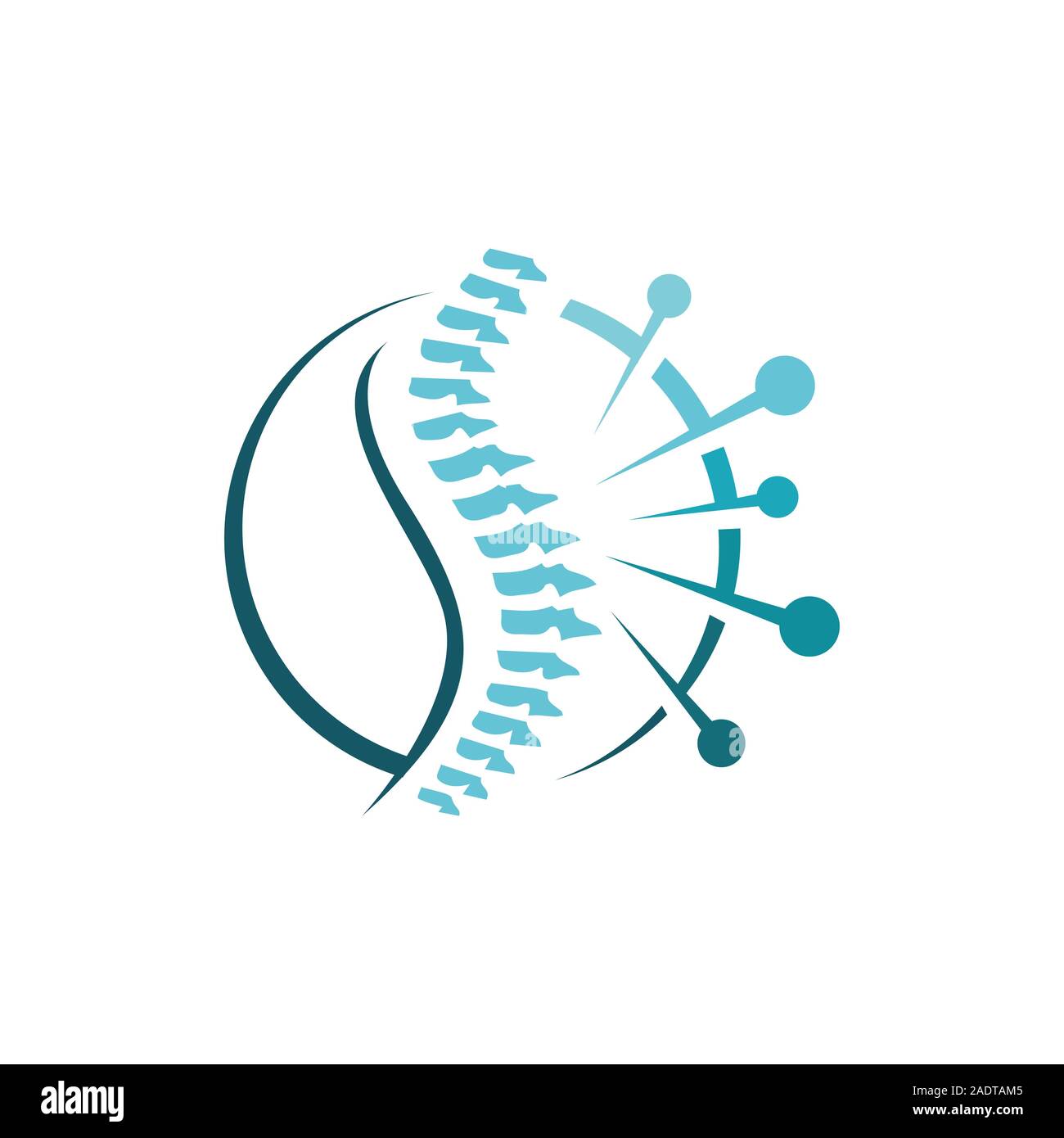 L'agopuntura logo design vettore. Terapia alternativa segno, medicina cinese e benessere concetto icona illustrazione Illustrazione Vettoriale