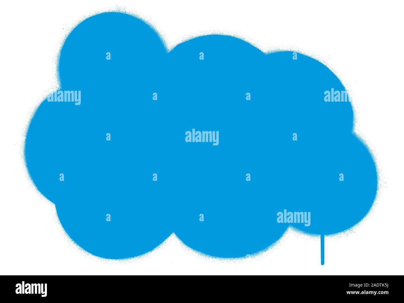 Graffiti blu forma cloud spruzzata su bianco Illustrazione Vettoriale