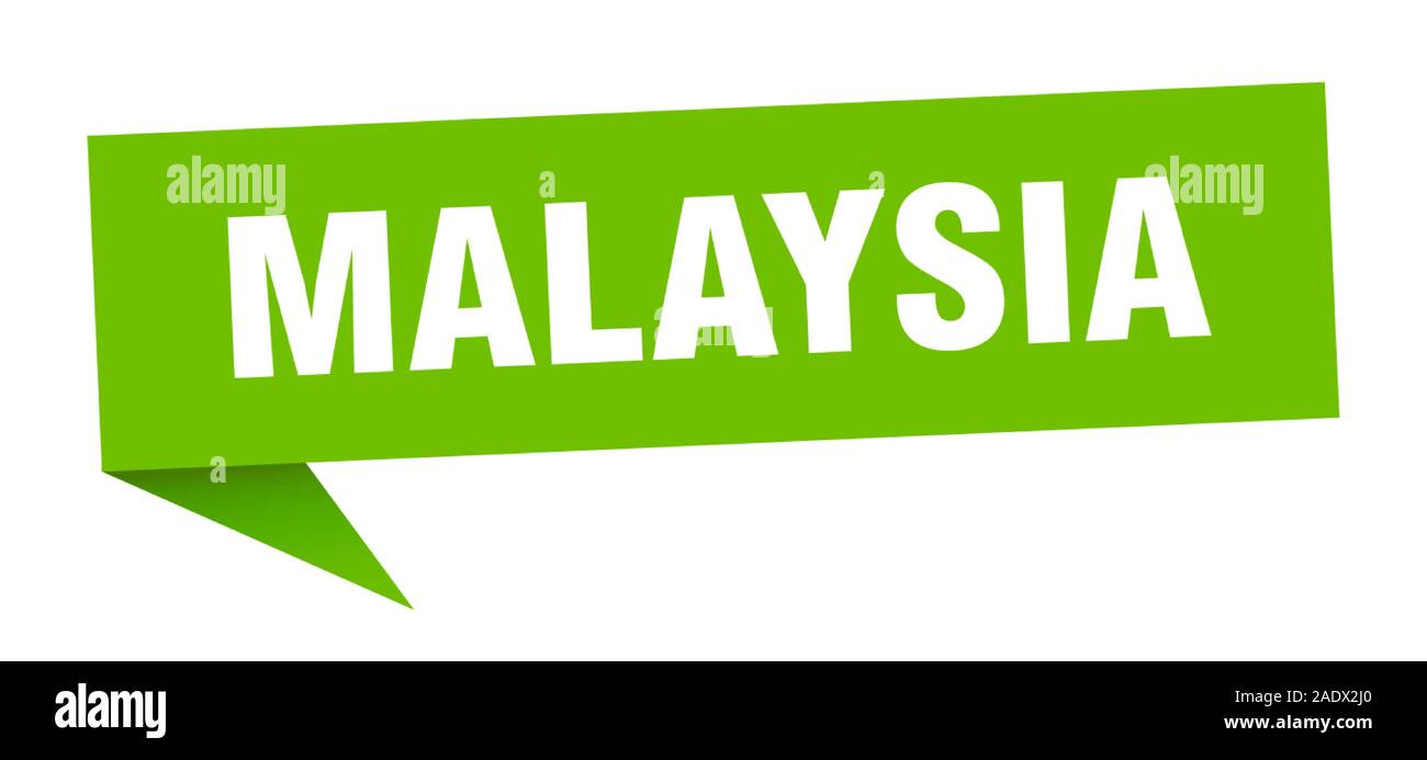 Malaysia adesivo. Il verde della Malaysia signpost segno del puntatore Illustrazione Vettoriale