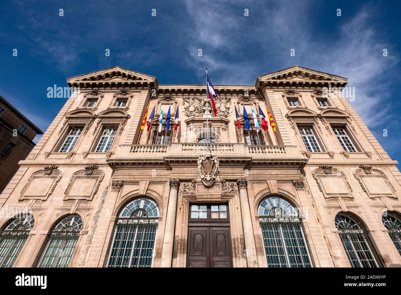 Municipio facciata di edificio a Marsiglia, in Francia, in Europa Foto Stock