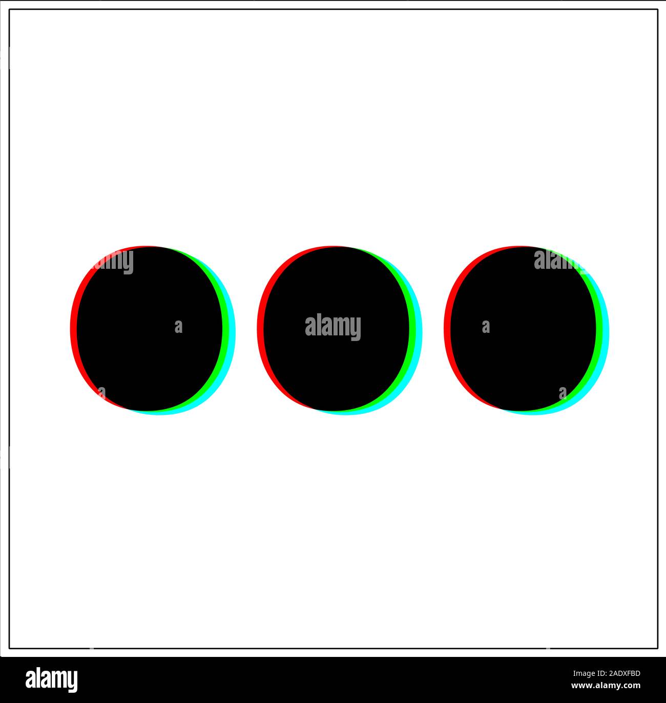 La presenza di tre puntini di sospensione segno. Dynamic, split-design di  colore e font nero, blu, verde, rosso ombra. in nero telaio sottile e su  sfondo bianco Foto stock - Alamy