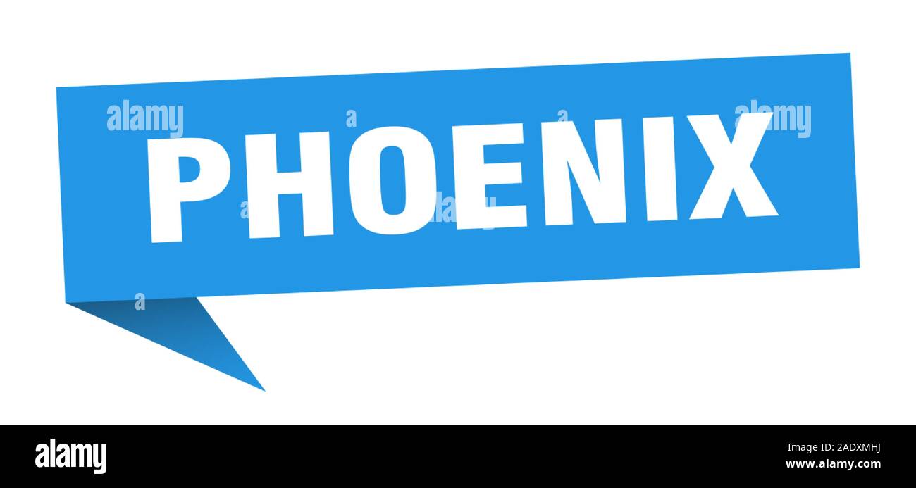 Adesivo di Phoenix. Blue Phoenix signpost segno del puntatore Illustrazione Vettoriale