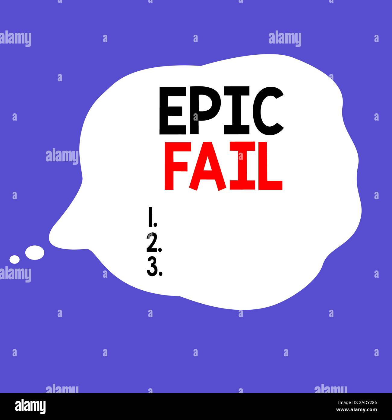 La scrittura della nota mostra Epic Fail. Il concetto di business per una spettacolare errore imbarazzante situazione umiliante rettangolo quadrato foglio di carta caricato wi Foto Stock